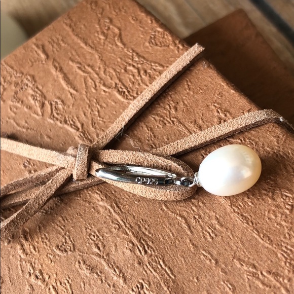 Sterling Silver Pearl Drop Earrings - Picture 3 of 11